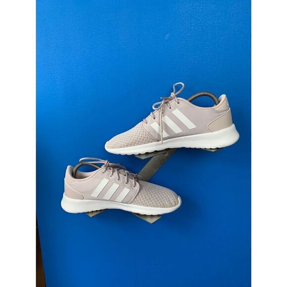 Adidas Cloudfoam QT Racer Pink White Womens Size 8 B43758 - Picture 1 of 6